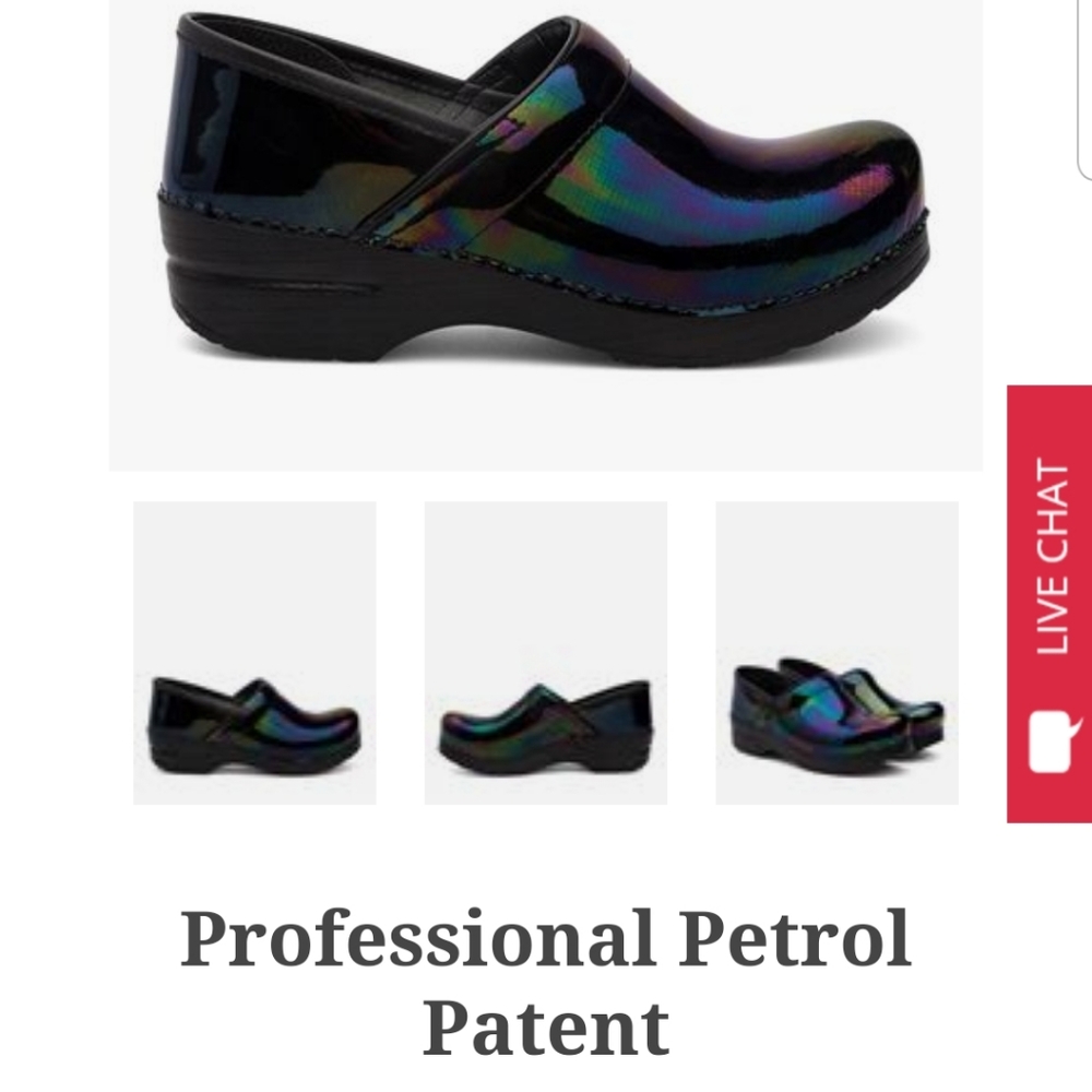 Dansko Patent Petrol shoes